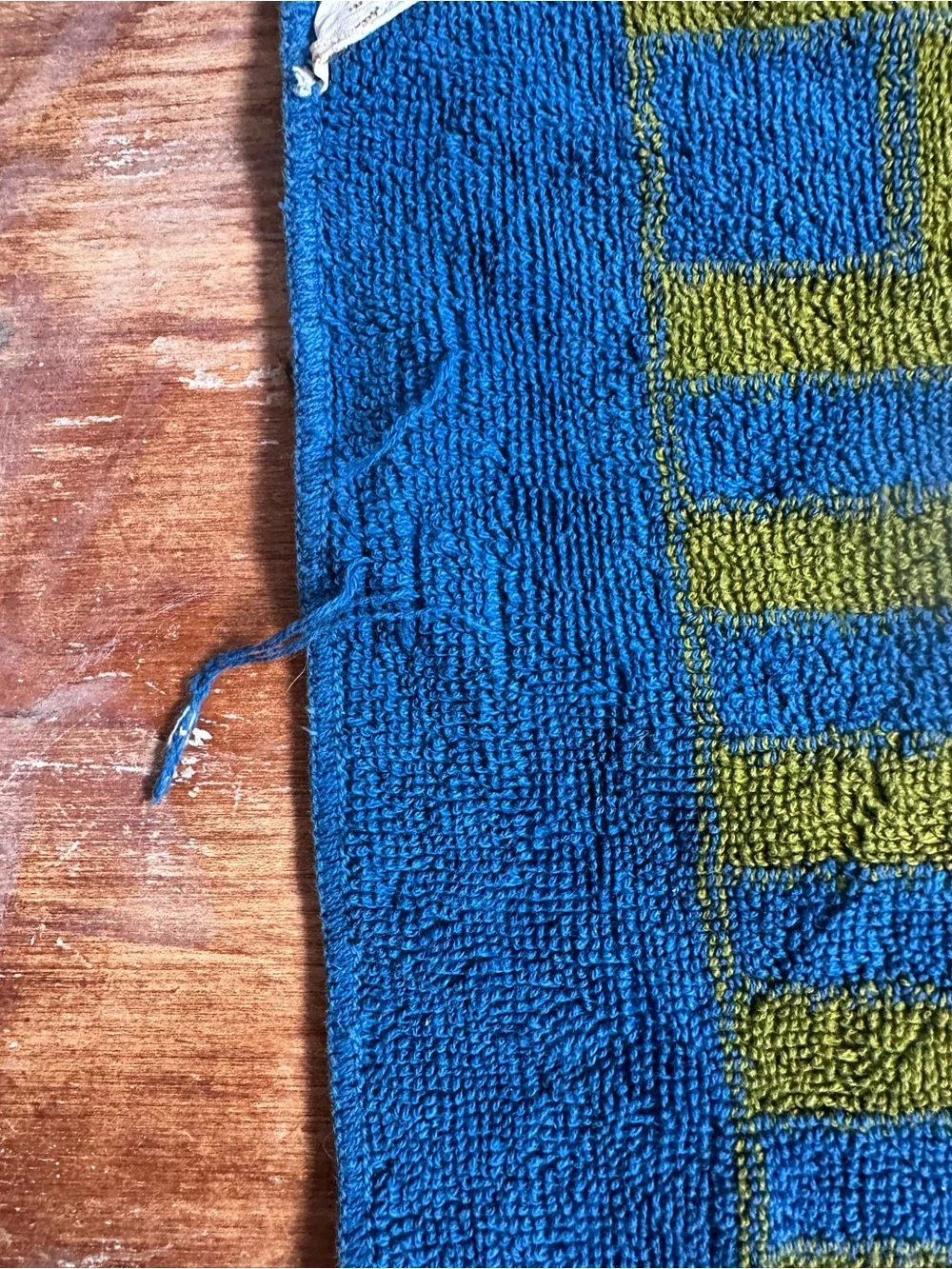 Yves Saint Laurent Blue and Olive Geometric Face Cloth